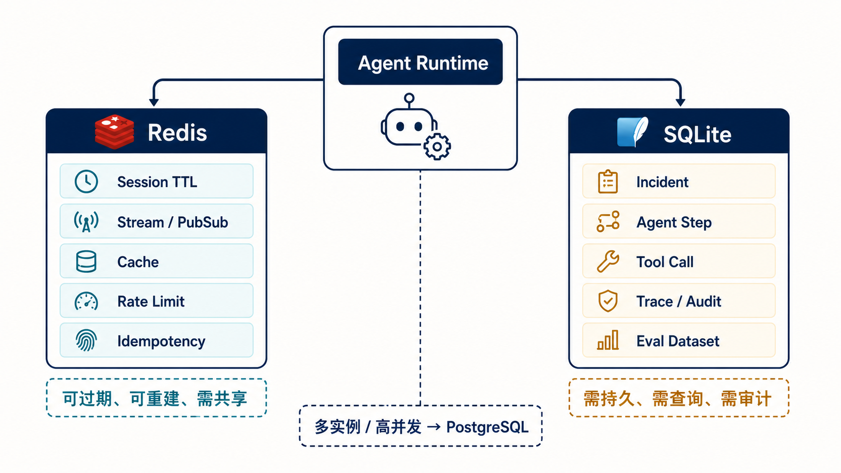 Agent 服务 Redis 与 SQLite 状态边界