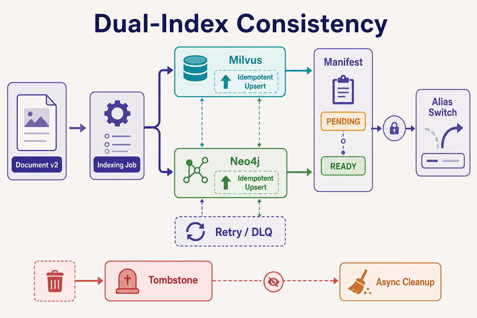 Milvus 与 Neo4j 双索引一致性