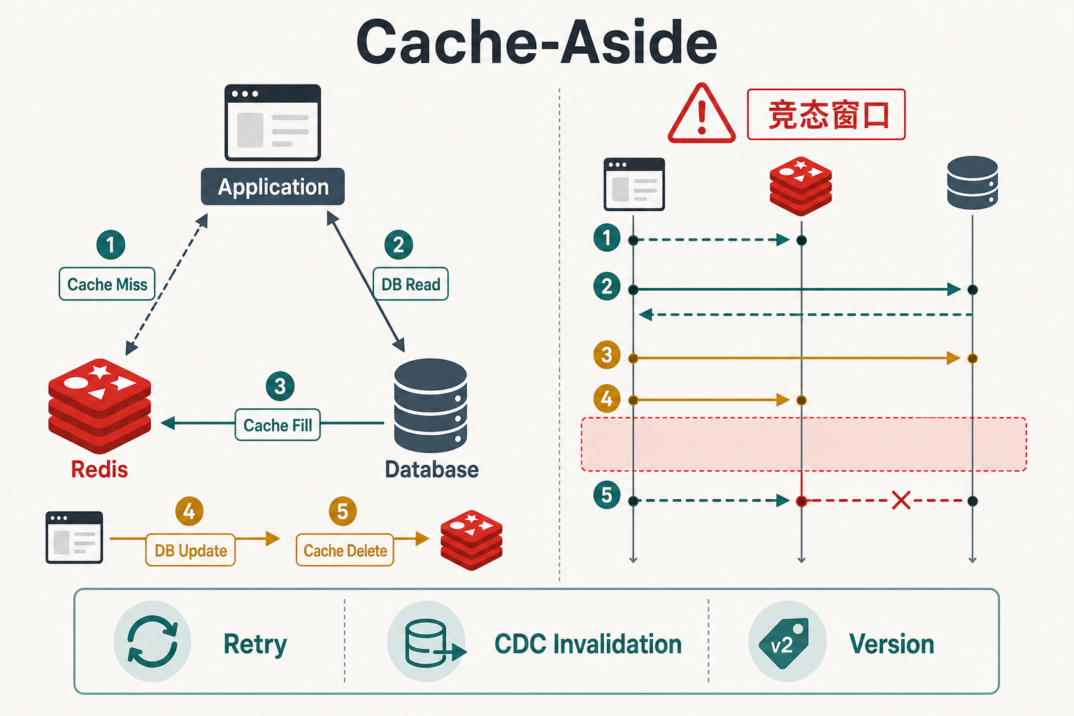 Redis Cache-Aside 读写路径与竞态